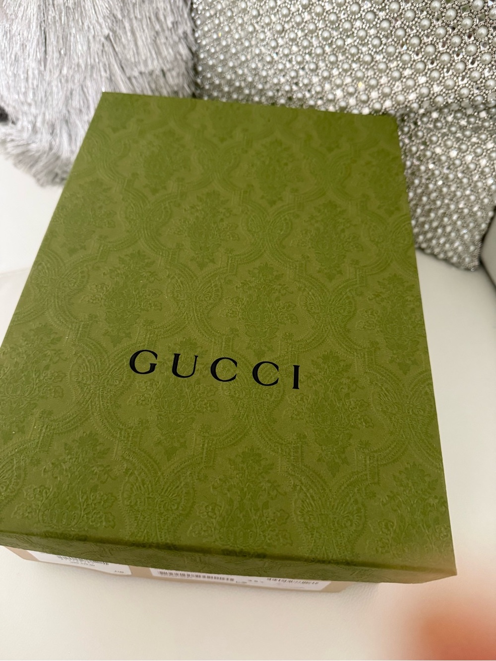 Gucci Gold Sequin Espadrille Wedge Sandals with Ankle Wrap - Picture 9 of 11